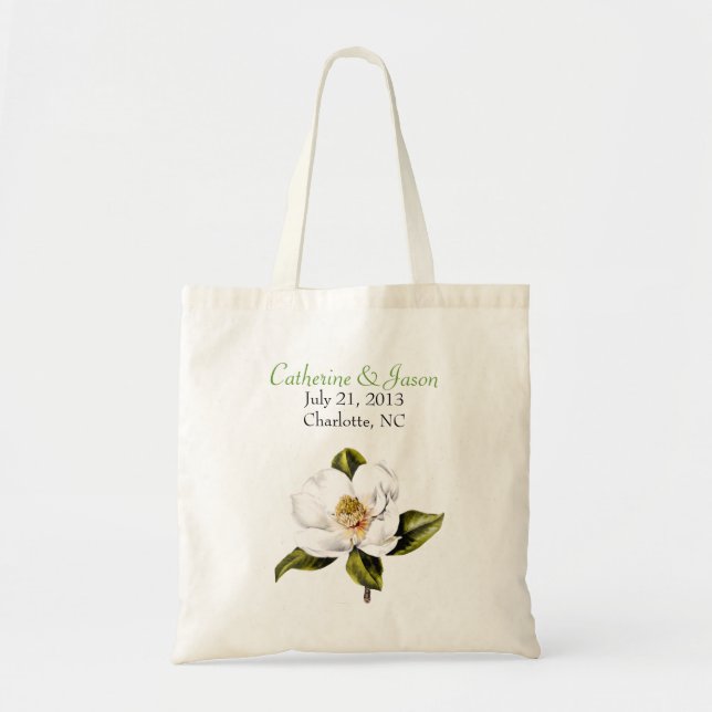 White Magnolias Wedding Tote Bag (Front)