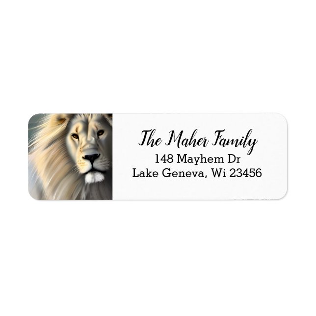 White Majestic Lion Ethereal Art  (Front)