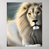 White Majestic Lion Ethereal Art SI Generated