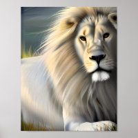 White Majestic Lion Ethereal Art SI Generated
