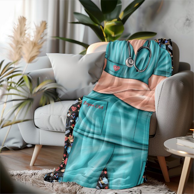 White Male Nurse Life Sherpa Blanket (Enhance picture show details )