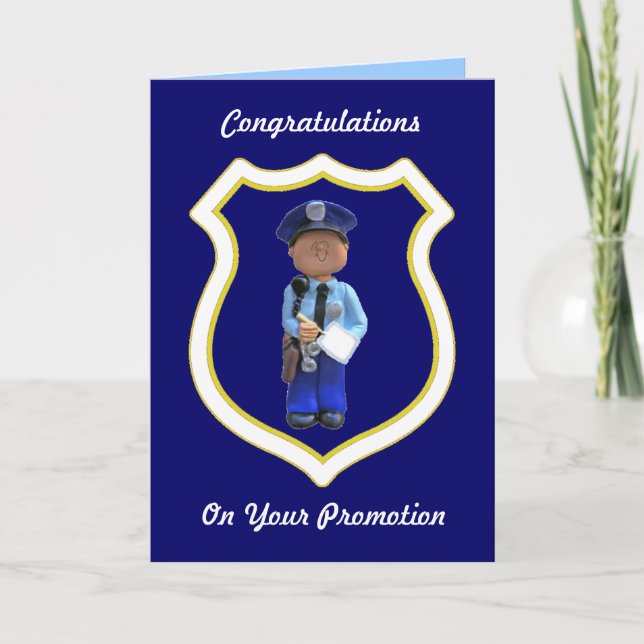 White Male Police Officer Custom Promotion Cards (Front)