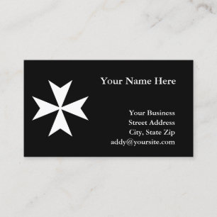 White Maltese Cross Business Card
