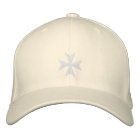 White Maltese Cross Embroidered Hat