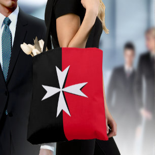White Maltese Cross & Malta flag fashion / knights Tote Bag