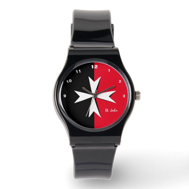White Maltese Cross, Malta flag fashion / knights Watch (Front)