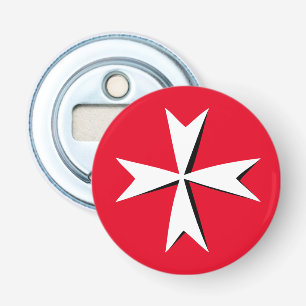 White Maltese Cross & Malta flag fashion symbol Bottle Opener