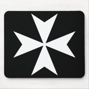 White Maltese Cross Mouse Mat