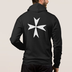White Maltese Cross, St. John, Malta flag / symbol Hoodie