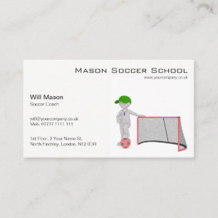 White man, Soccer Coach Business Card