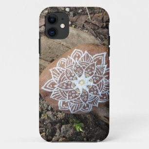 White Mandala Drawing Stone iPhone 11 Case