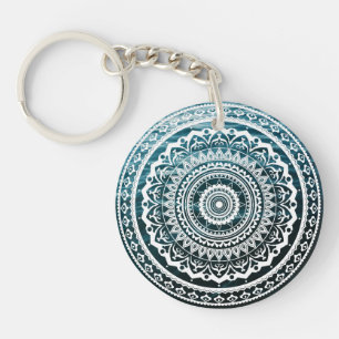 White Mandala Let the sea set you free Key Ring