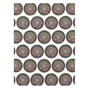 White Mandala Rainbow Indian Pattern Tablecloth