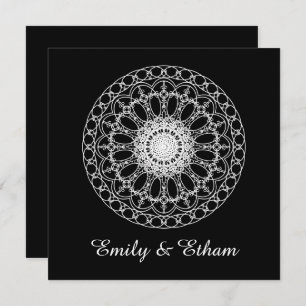White Mandala Wedding Design Invitation
