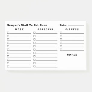 White Man's Daily Planning Checklists Post-it Notes