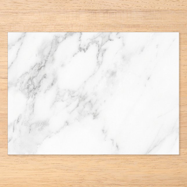 White Marble Acrylic Invitations (Front)