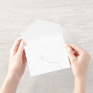 White Marble All In One Invitation