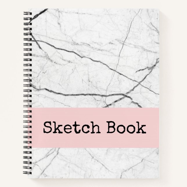 White Marble and Blush Sketch Book (Front)