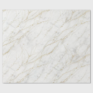 White Marble and Gold Wrapping Paper