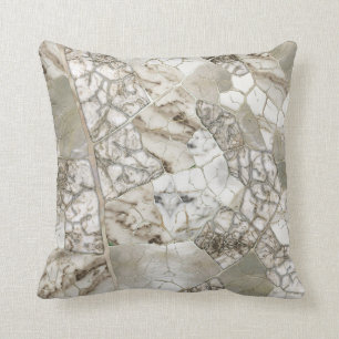 White Marble and Pearl Leaf structure Cushion