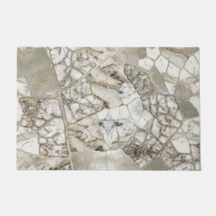 White Marble and Pearl Leaf structure Doormat