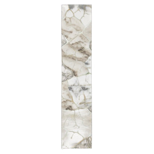 White Marble and Pearl Leaf structure Short Table Runner