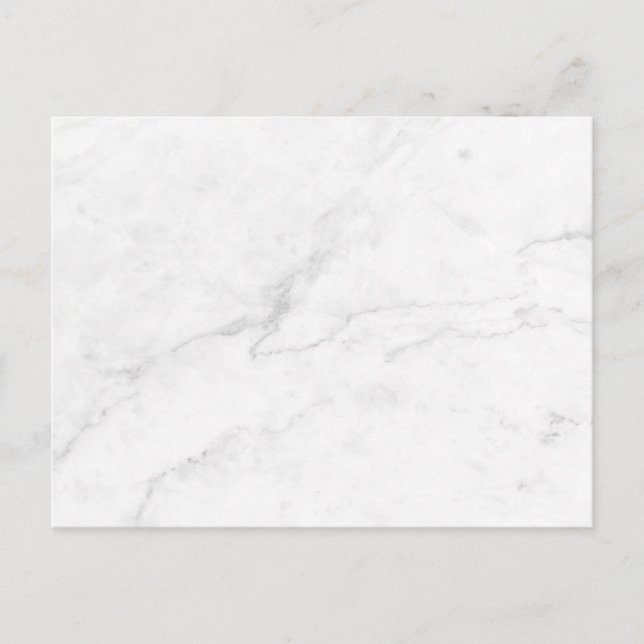 White Marble Announcement Postcard (Front)