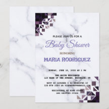 White Marble Baby Shower for Invitation