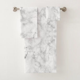 White marble bath towel set