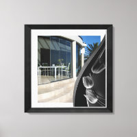 White Marble Black Abstract Tulips