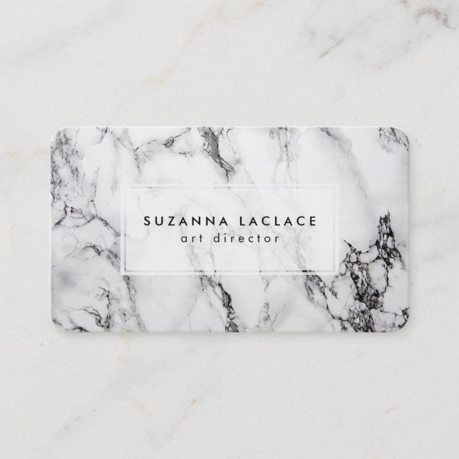 White Marble Business Card (Front)