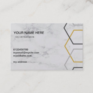 White marble business card