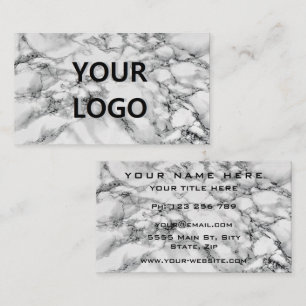 White Marble Business Card Your Logo Name Info