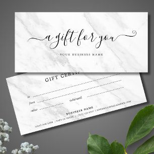 White Marble Business Gift Certificate Elegant