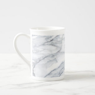White Marble Carrara Calacatta Texture Bone China Mug