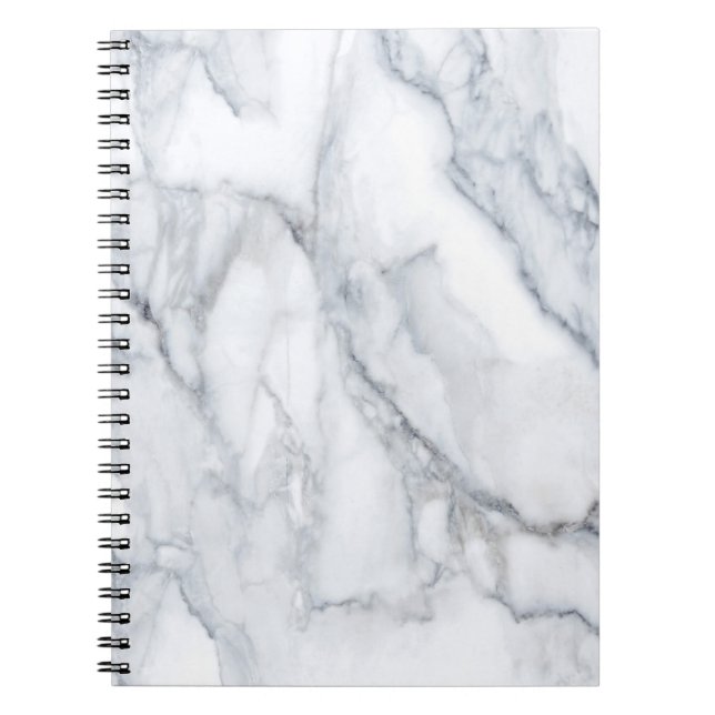 White Marble Carrara Calacatta Texture Notebook (Front)