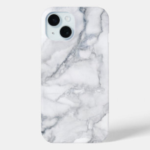 White Marble Carrara Texture iPhone 15 Case