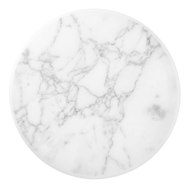 White Marble Ceramic Knob (Front)