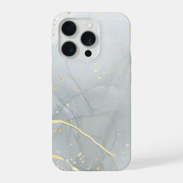 White Marble Chic Glitter iPhone Case (Back)