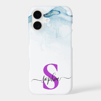 white marble chic gold glitter monogram