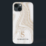 White marble chic gold glitter monogram Case-Mate  iPhone 13 Case<br><div class="desc">White marble chic gold glitter monogram   iPhone 13 case</div>