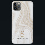 White marble chic gold glitter monogram iPhone 11 pro max case<br><div class="desc">White marble chic gold glitter monogram   iPhone 11 Pro Max Case</div>