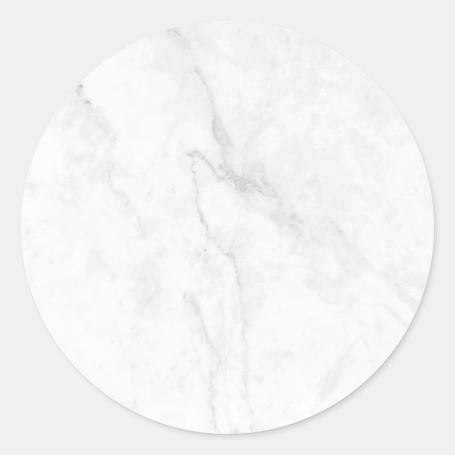 White Marble Classic Round Sticker (Front)