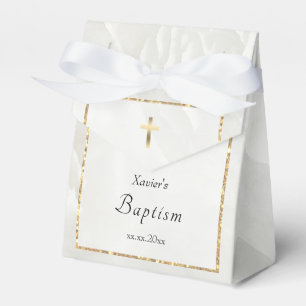 white marble design Baptism Favour Box