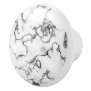 White Marble design - Ceramic Knob