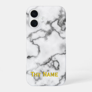 White Marble design - iPhone 16 Case