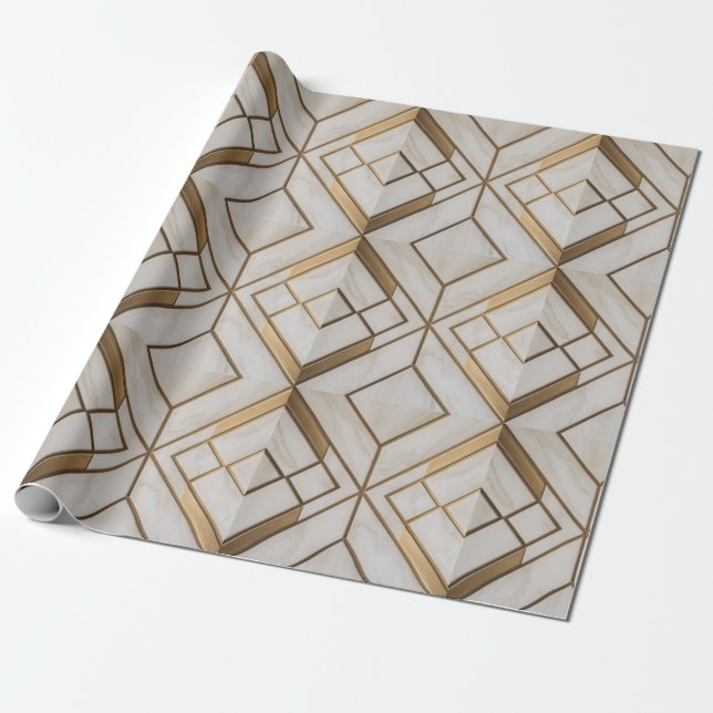 White marble design  wrapping paper (Unrolled)