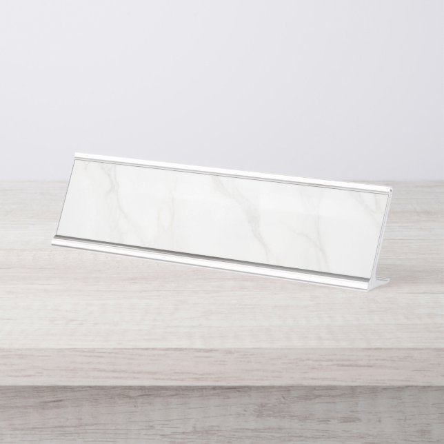 White Marble Desk Name Plate (Front)