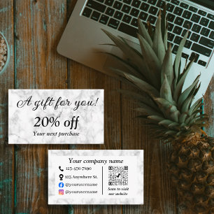White marble discount card