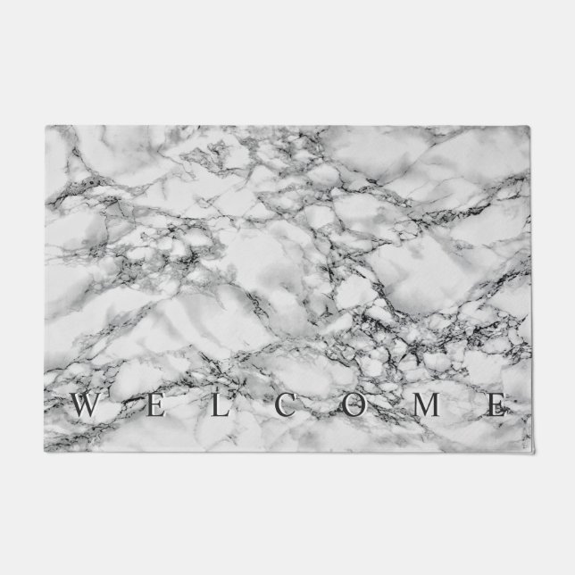 White Marble Doormat Welcome (Front)